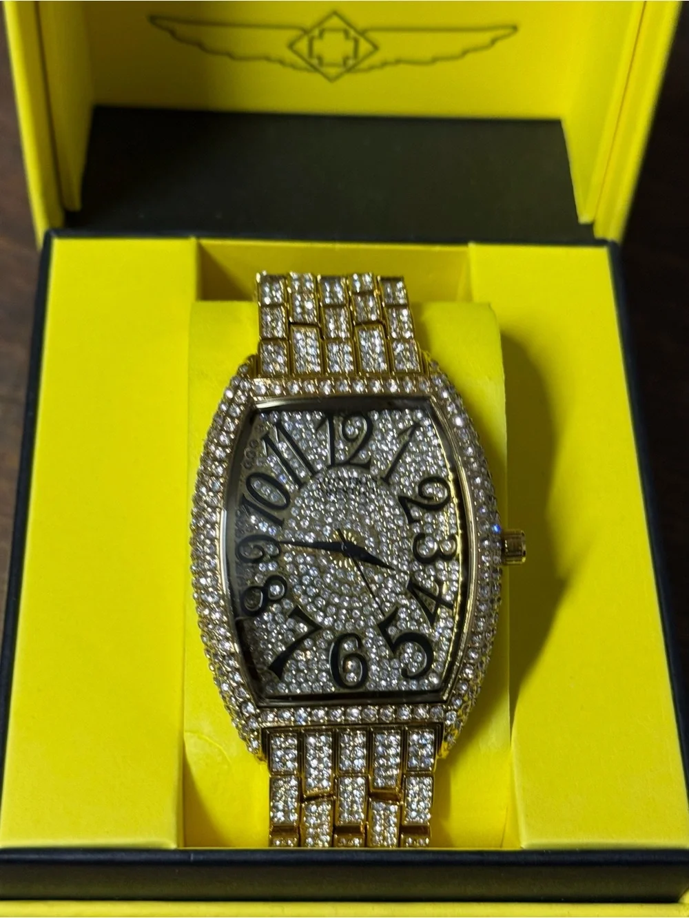 Invicta x Montes Prestige Gold Tome Crystal Pave Watch Unisex Bling